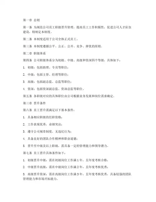 广告公司职级晋升制度范本