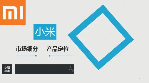 小米手机市场细分和产品定位PPT课件