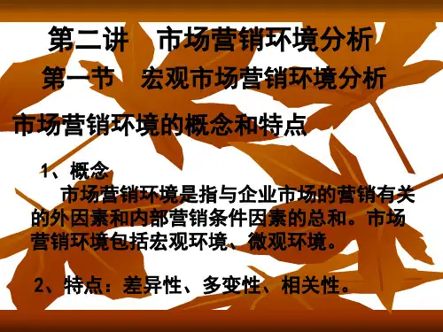 宏观与微观市场营销环境分析PPT(16张)