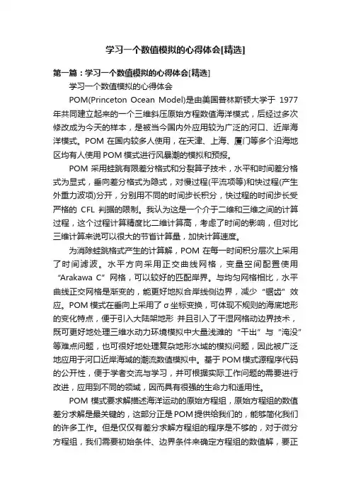 学习一个数值模拟的心得体会[精选]
