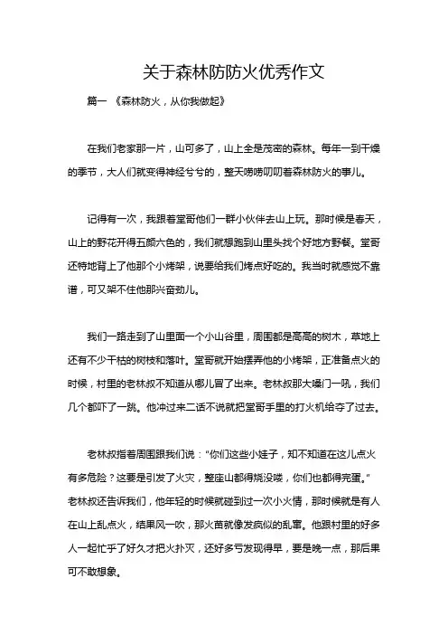 关于森林防防火优秀作文