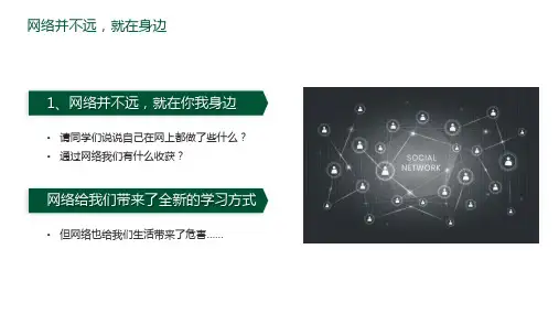 享受健康网络生活预防中小学生沉迷网络主题班会PPT课件带内容