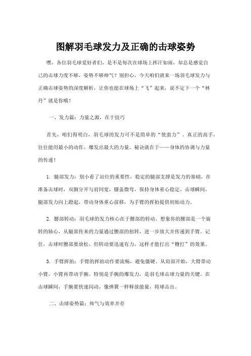 【羽毛球】图解羽毛球发力及正确的击球姿势