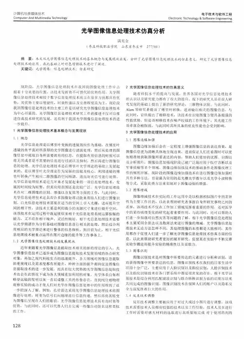 光学图像信息处理技术仿真分析