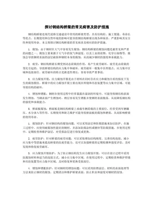 探讨钢结构桥梁的常见病害及防护措施