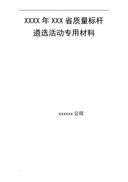 质量标杆材料内容简单已获奖
