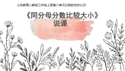小学数学三年级上《同分母分数比较大小》说课课件(共20张PPT)