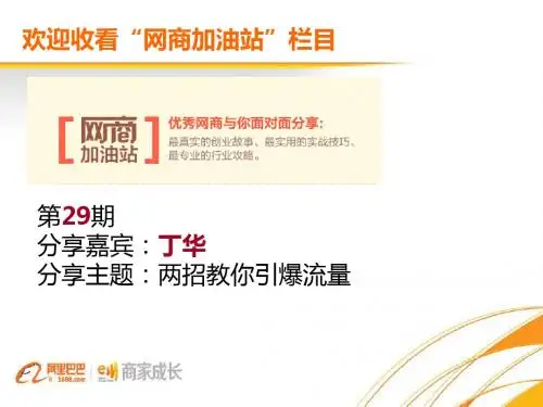 丁华：两招教你引爆流量(1688商学院)