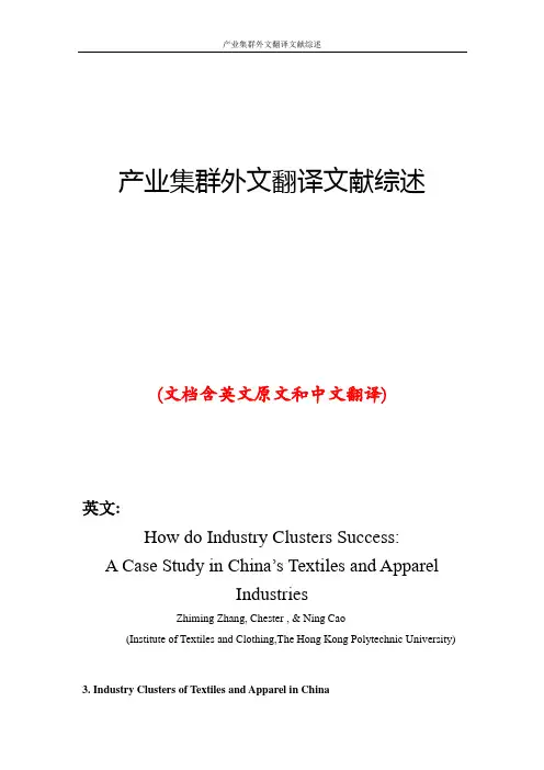产业集群外文翻译文献综述