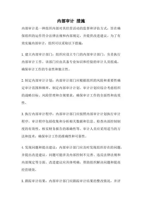 内部审计 措施