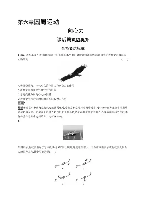 高中物理(新人教版)必修第二册课后习题：向心力(课后习题)【含答案及解析】