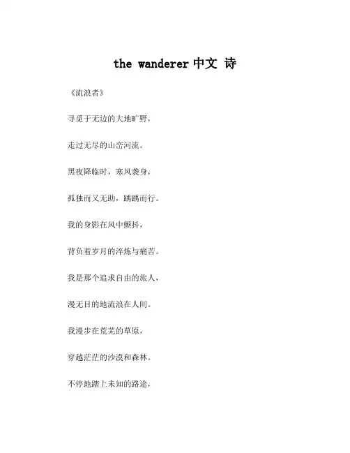 the wanderer中文 诗