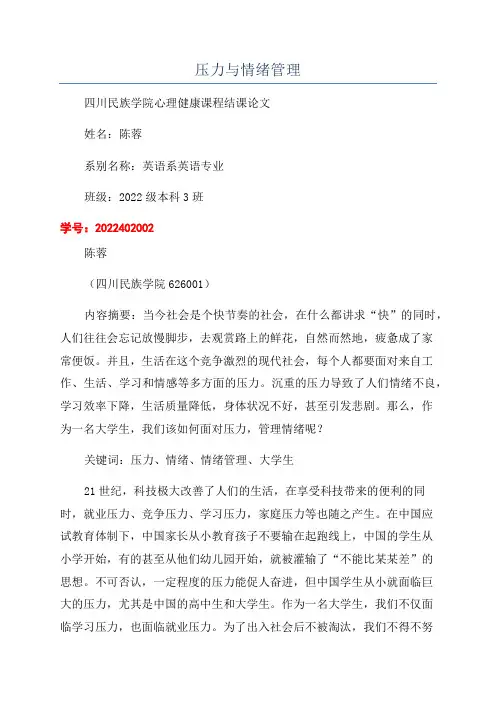 压力与情绪管理