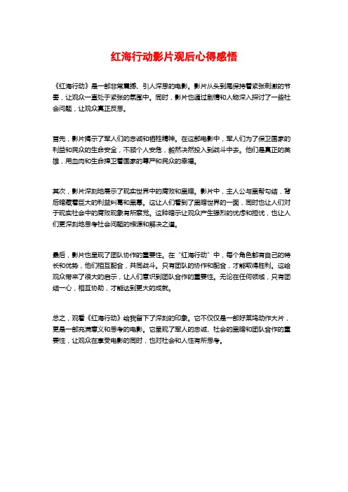 红海行动影片观后心得感悟
