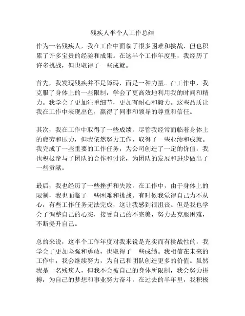 残疾人半个人工作总结