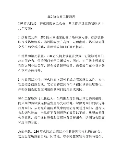 280防火阀工作原理