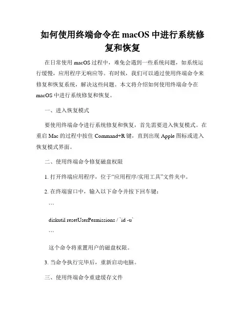 如何使用终端命令在macOS中进行系统修复和恢复