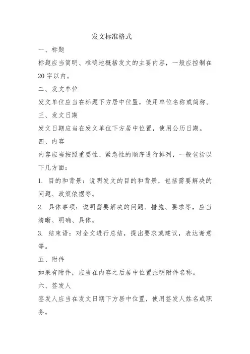 发文标准格式