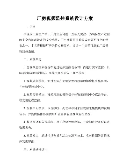 厂房视频监控系统设计方案