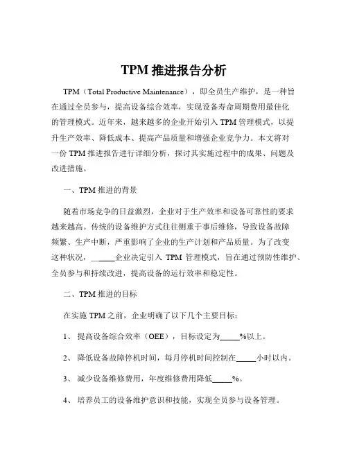 TPM推进报告分析