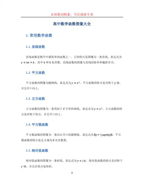 高中数学函数图像大全