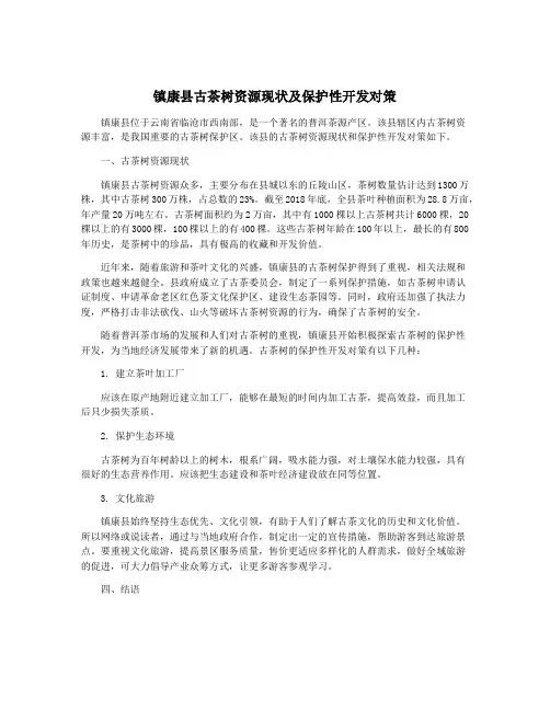 镇康县古茶树资源现状及保护性开发对策