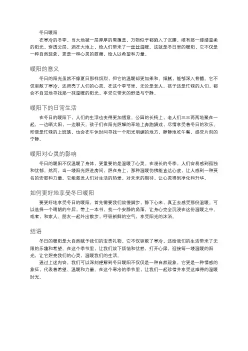 冬日的暖阳