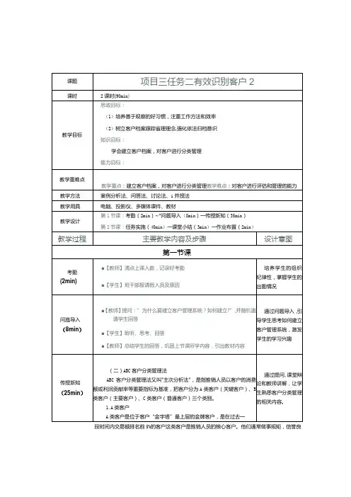 《推销实务》教案第11课有效识别客户2
