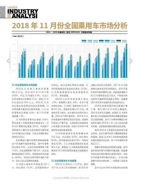 2018_年11_月份全国乘用车市场分析