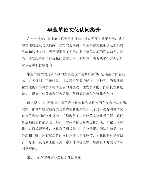 事业单位文化认同提升