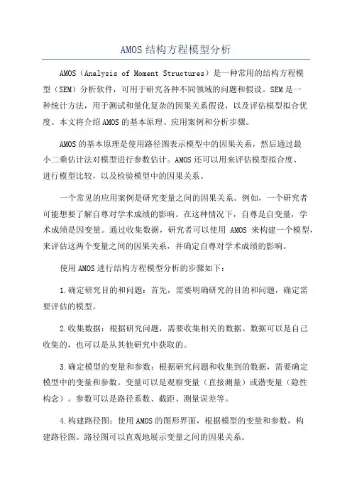 AMOS结构方程模型分析