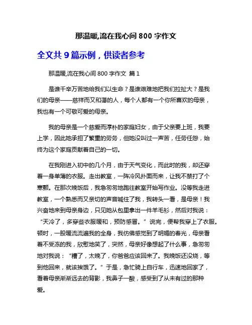 那温暖,流在我心间800字作文