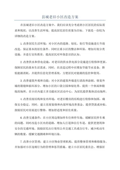 县城老旧小区改造方案