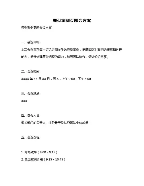 典型案例专题会方案