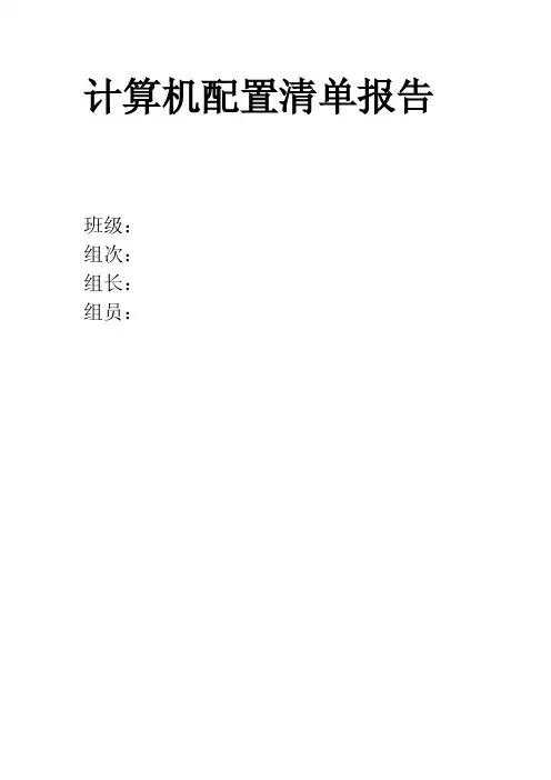 计算机配置清单报告
