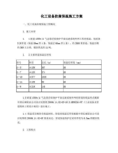 化工设备防腐保温施工方案