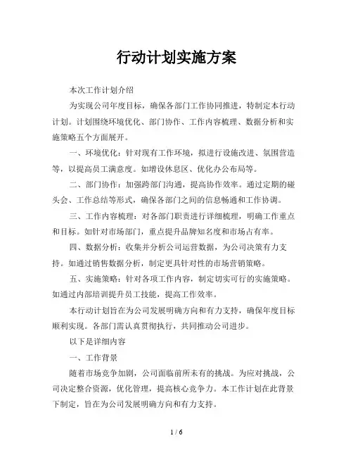 行动计划实施方案
