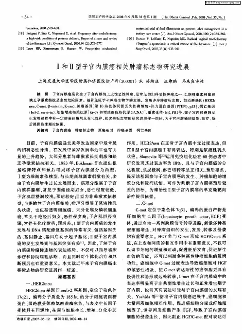 I和Ⅱ型子宫内膜癌相关肿瘤标志物研究进展