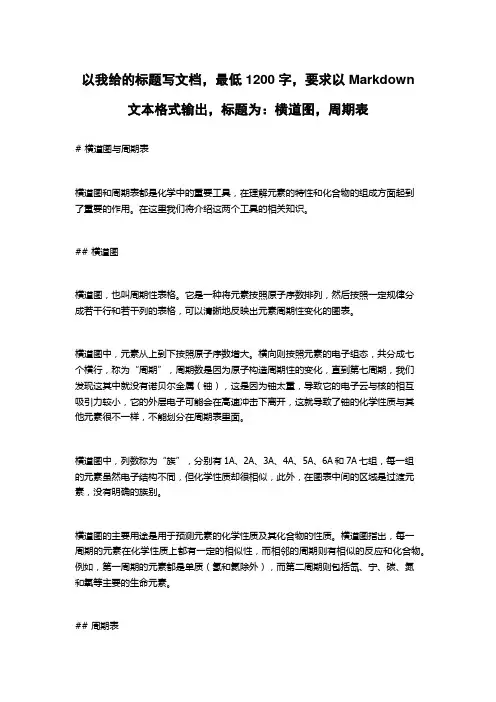 横道图,周期表