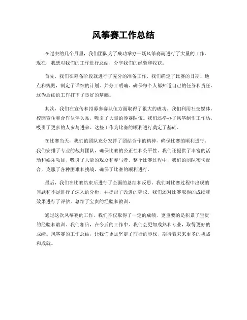 风筝赛工作总结