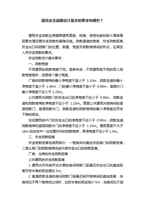 建筑安全疏散设计基本的要求有哪些？