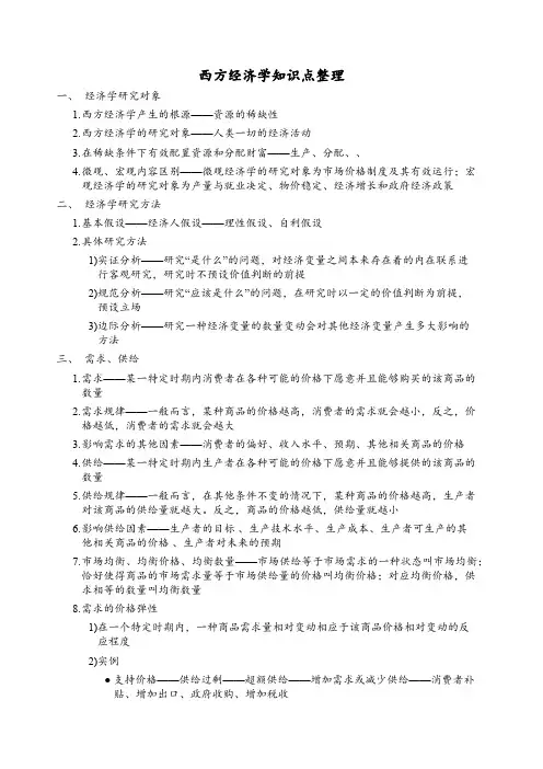 西方经济学知识点整理