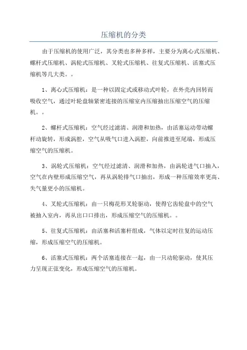 压缩机的分类