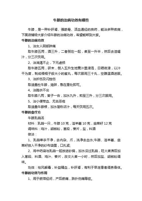牛膝的治病功效有哪些