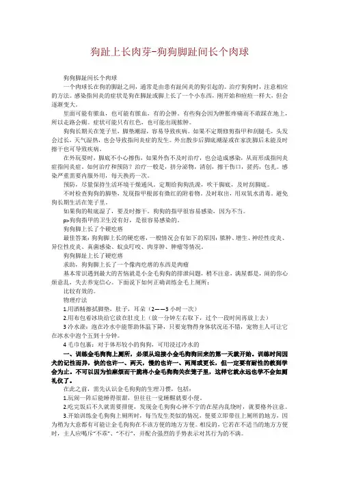 狗趾上长肉芽-狗狗脚趾间长个肉球