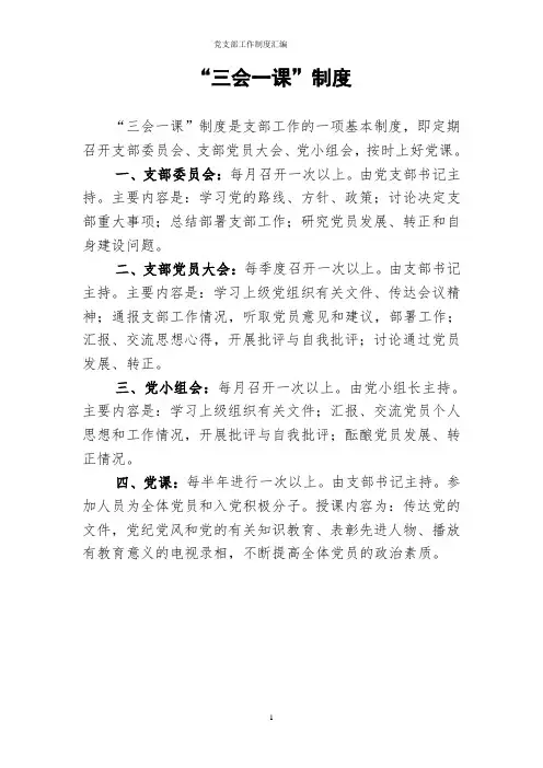 党支部工作制度汇编