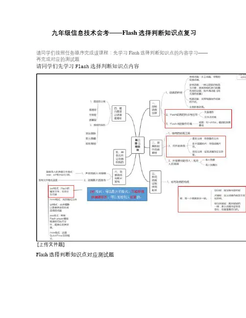 九年级信息技术会考——Flash选择判断知识点复习