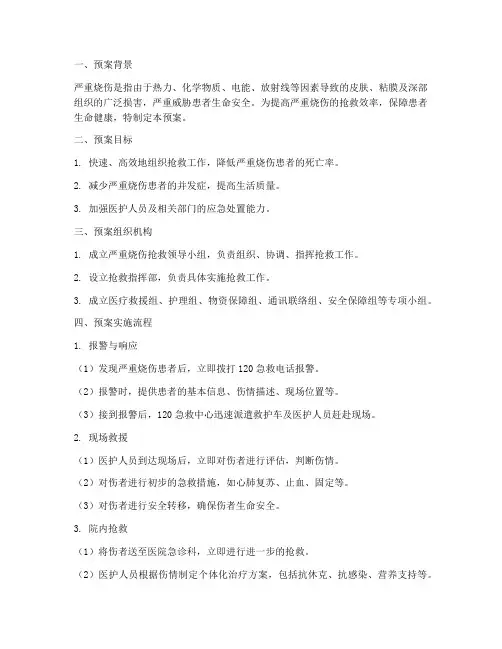 抢救严重烧伤应急预案范文