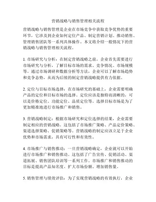 营销战略与销售管理相关流程