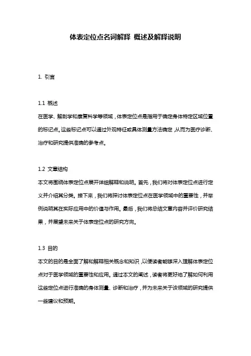 体表定位点名词解释_概述及解释说明
